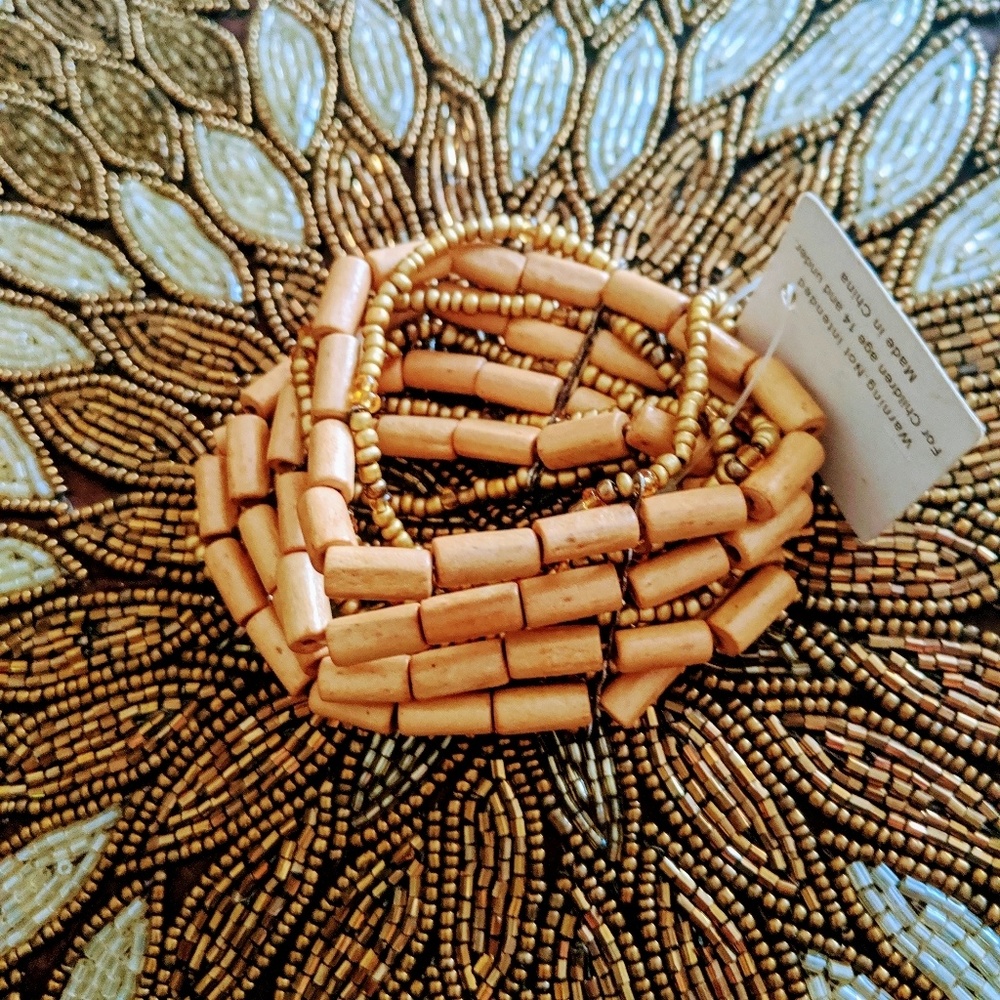 natural wood stretch bracelet